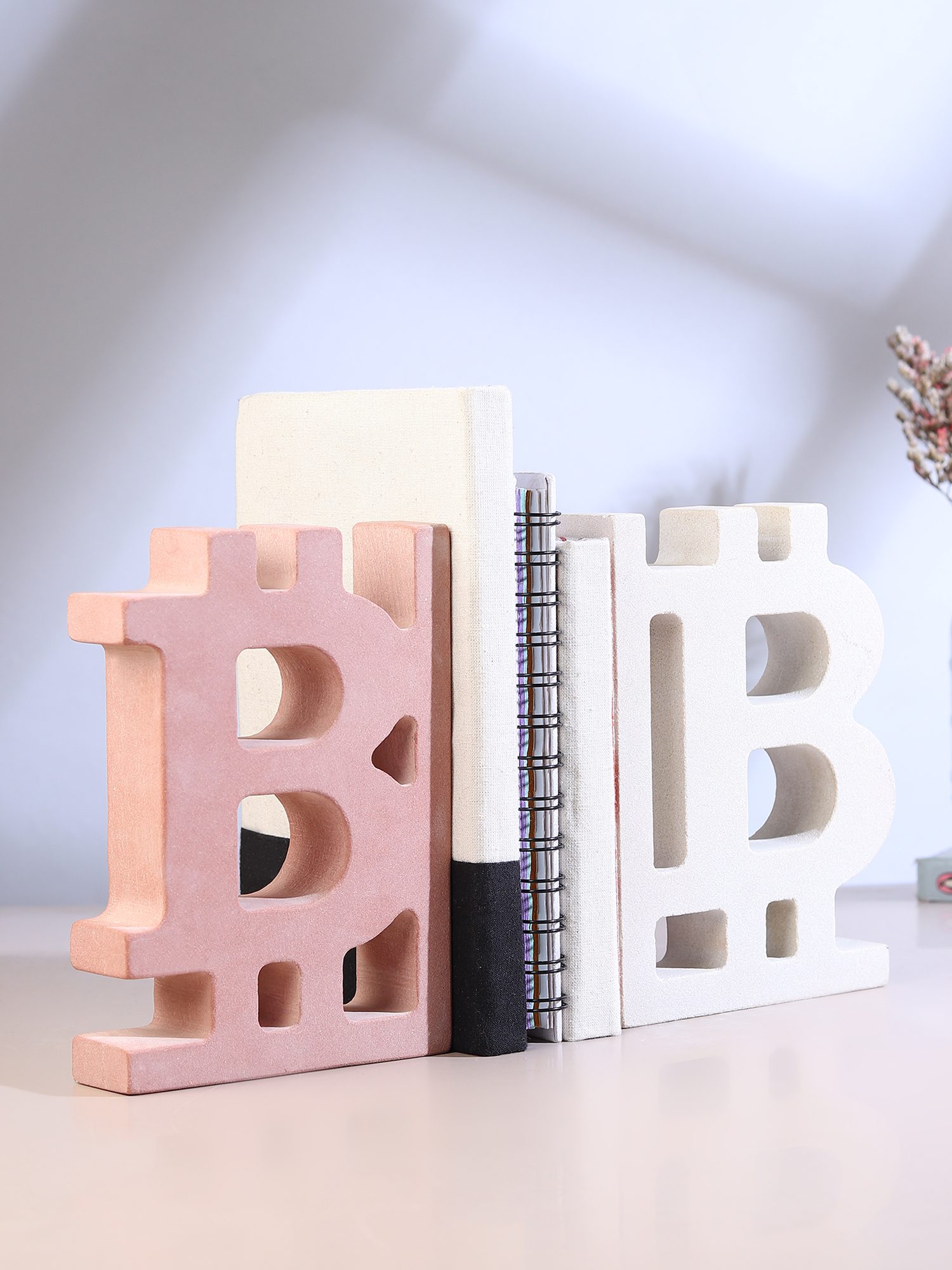 Dollar Dost Bookends I Sculptural Marble Bookends