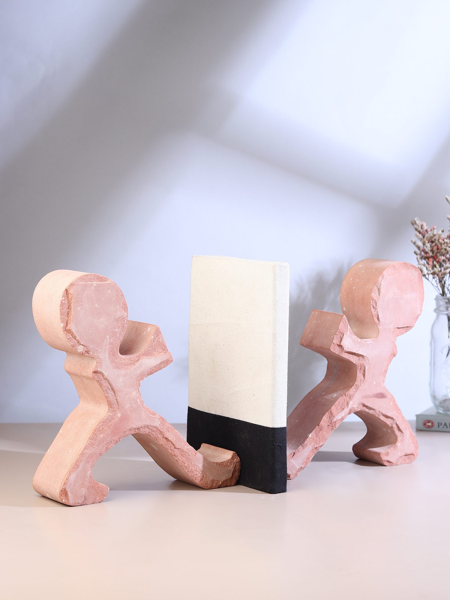 Saath Bookends I Sculptural Marble Bookends  I  Hand Split Bookend